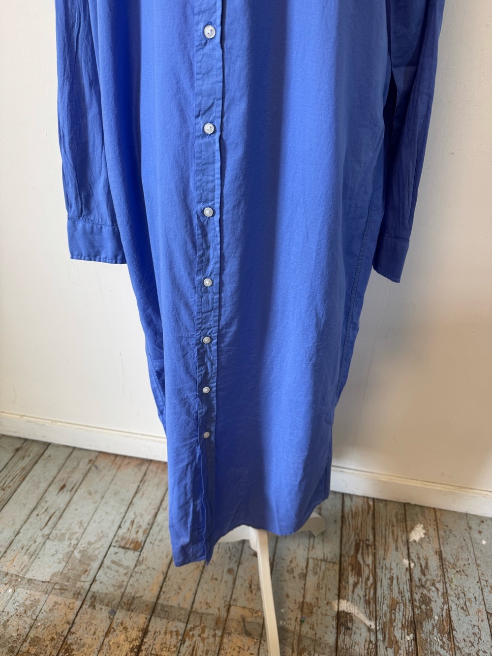 Frank & Eileen Rory Maxi Dress Woven Long Shirt Blue Coastal Euro Summer Large - Picture 6 of 14